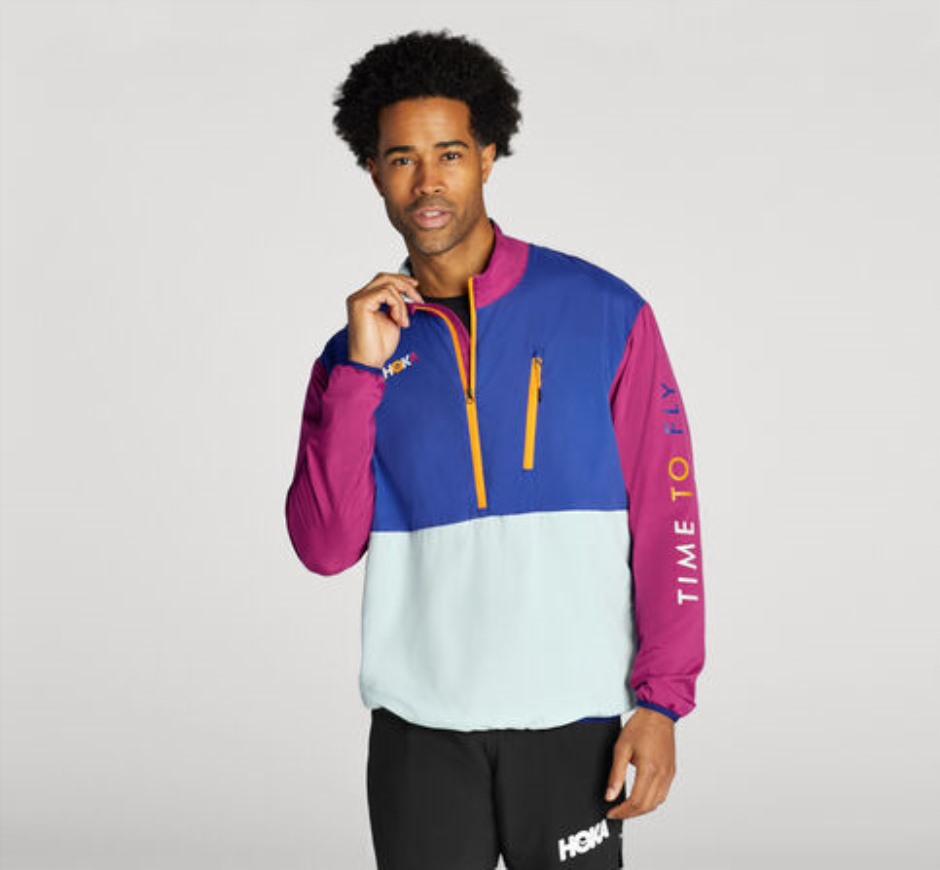 Hoka Windfeste Jacke Bläuen Blaues Glas