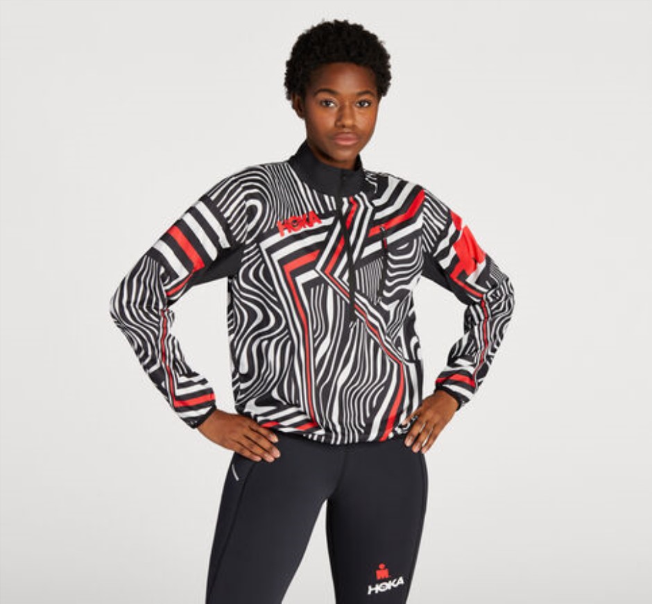 Winddichte Jacke Hoka Schwarz Weiß Ironman