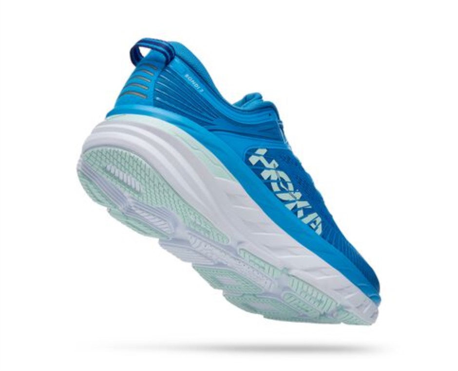 Bondi 7 Hoka Ibiza Blau Blaues Glas