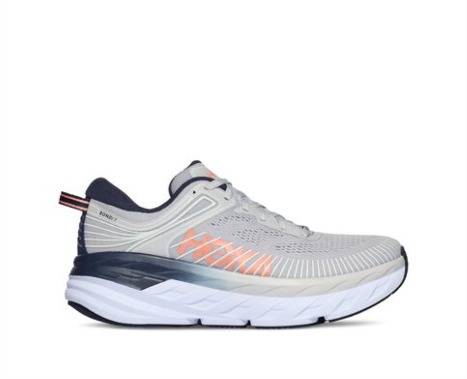 Hoka Bondi 7 Lunar Rock Schwarze Iris
