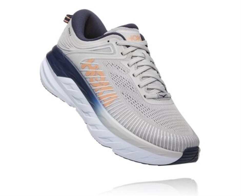 Hoka Bondi 7 Lunar Rock Schwarze Iris