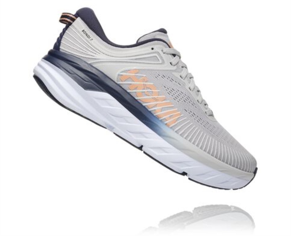 Hoka Bondi 7 Lunar Rock Schwarze Iris