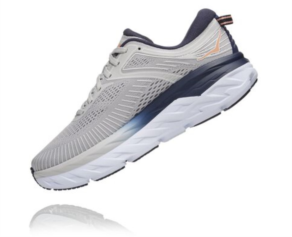 Hoka Bondi 7 Lunar Rock Schwarze Iris