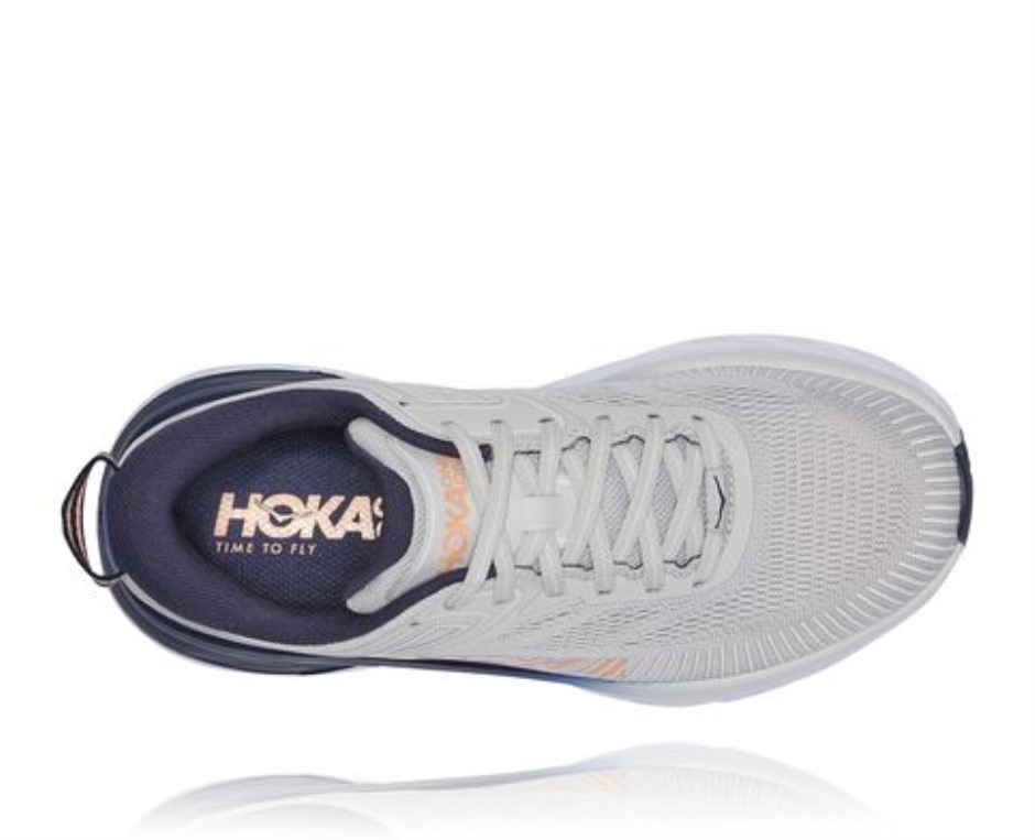 Hoka Bondi 7 Lunar Rock Schwarze Iris