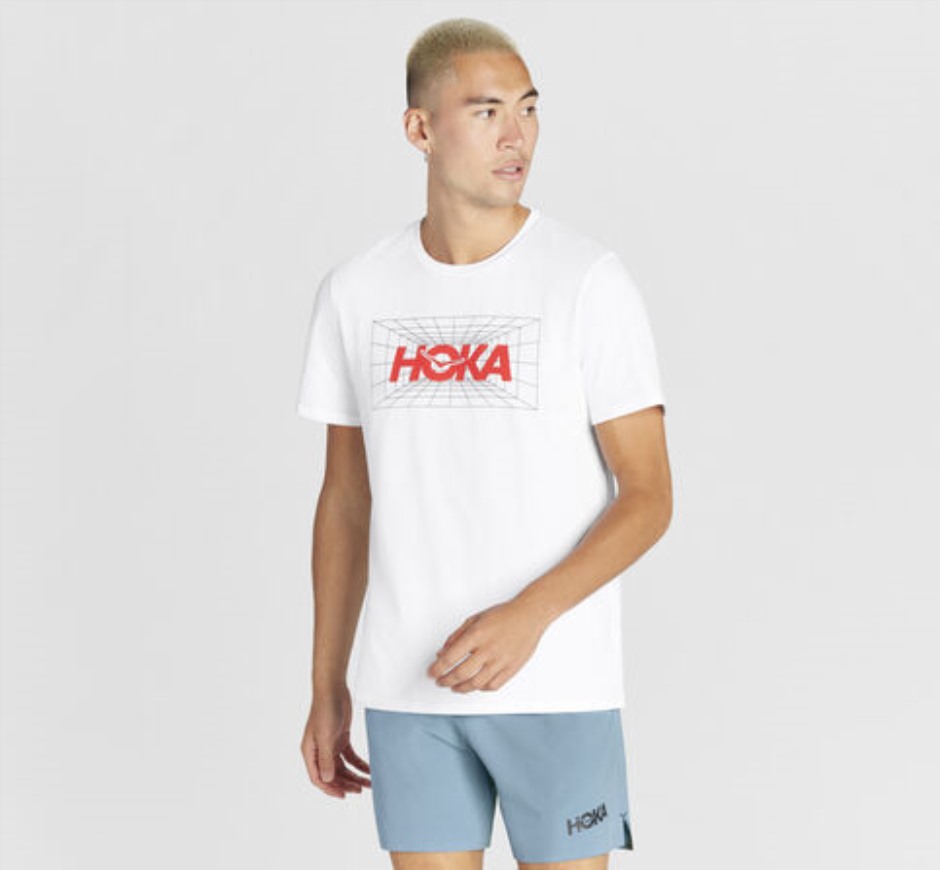 Ganztags-T-Shirt Hoka White Fiesta