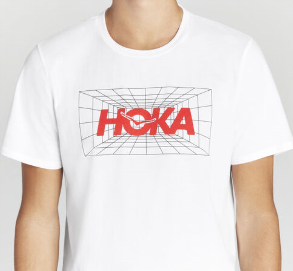 Ganztags-T-Shirt Hoka White Fiesta