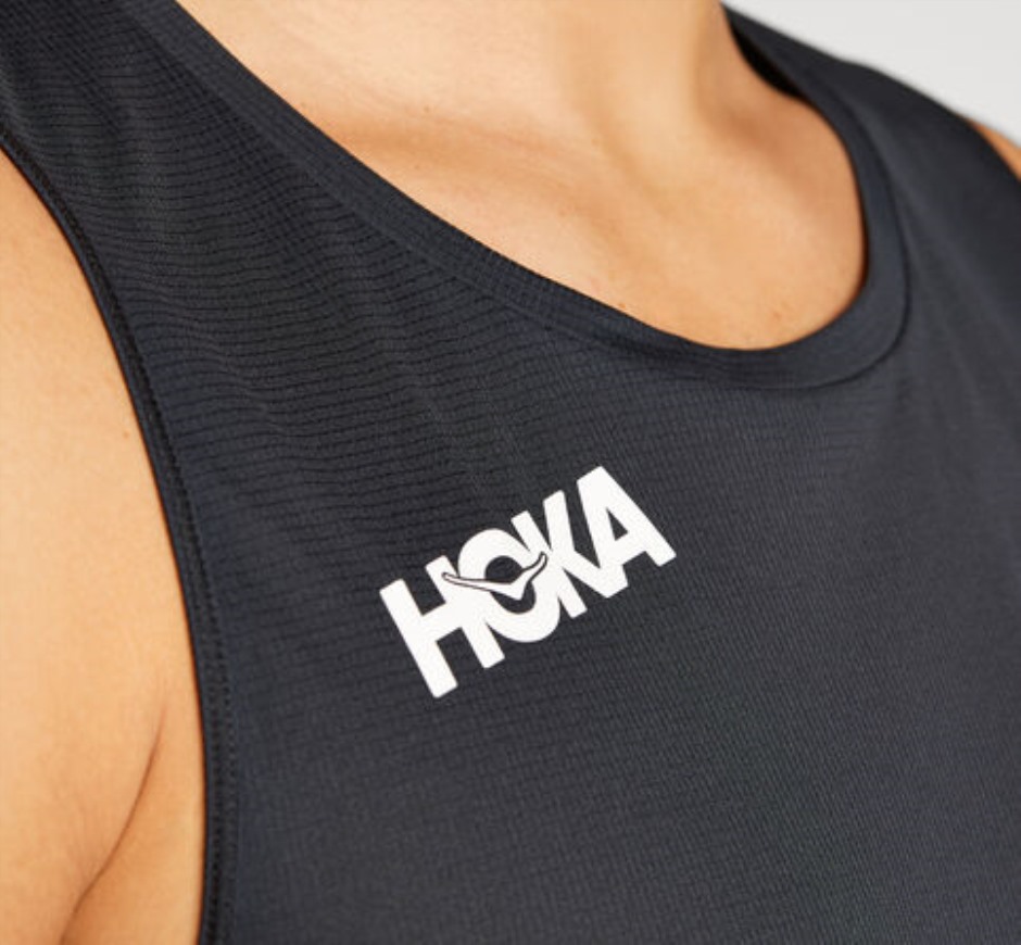 Hoka Glide Singlet Schwarz