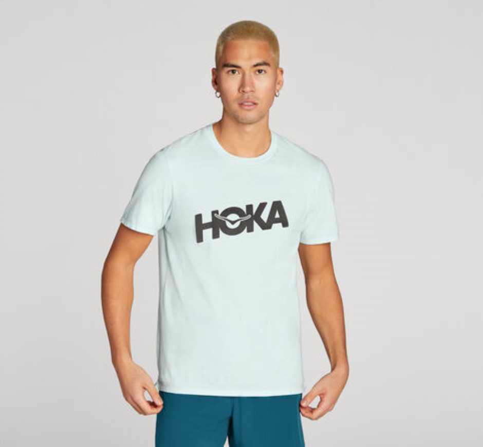 Hoka All-Day Tee Blaues Glas