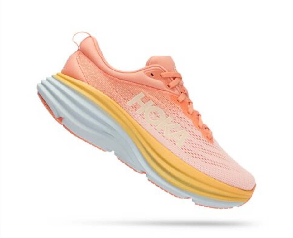 Bondi 8 Hoka-Schalen-Korallen-Pfirsich-Parfait