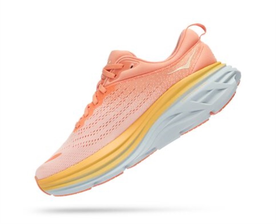 Bondi 8 Hoka-Schalen-Korallen-Pfirsich-Parfait