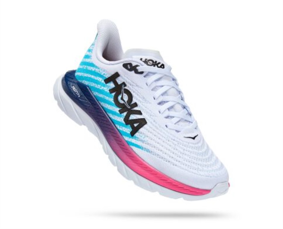 Hoka Mach 5 Scuba-Blau In Weiß