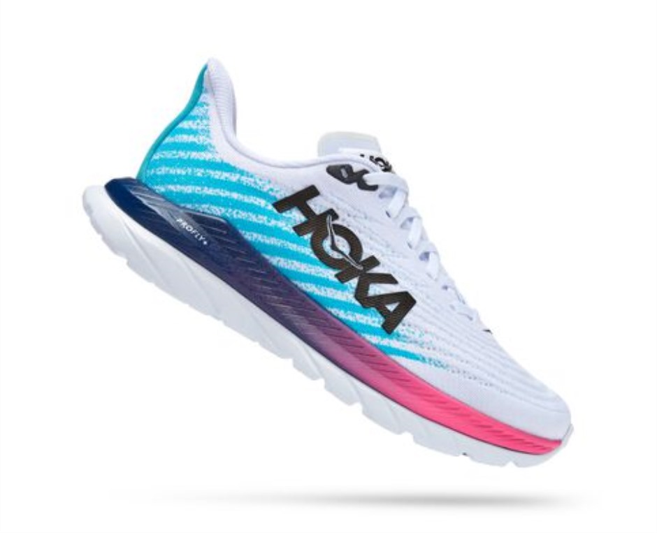 Hoka Mach 5 Scuba-Blau In Weiß