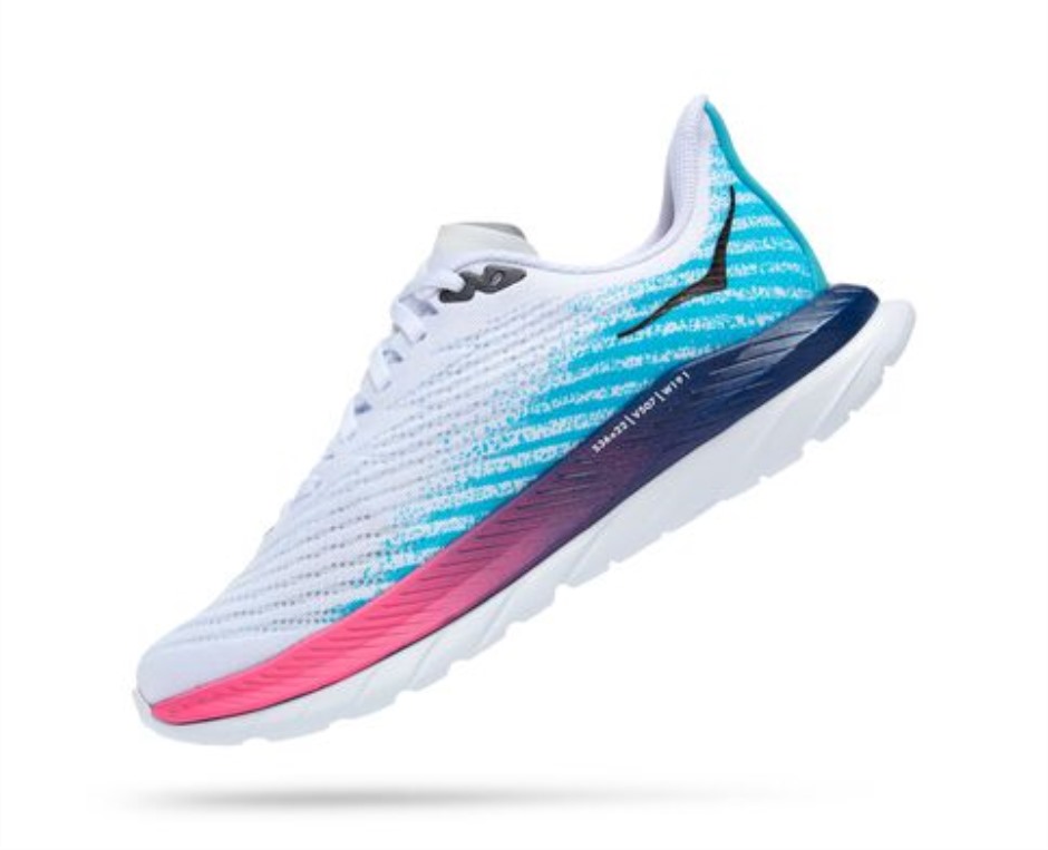 Hoka Mach 5 Scuba-Blau In Weiß