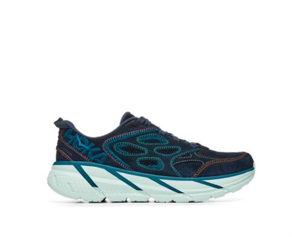 Clifton L Stickerei Hoka Weltraum Blaue Koralle