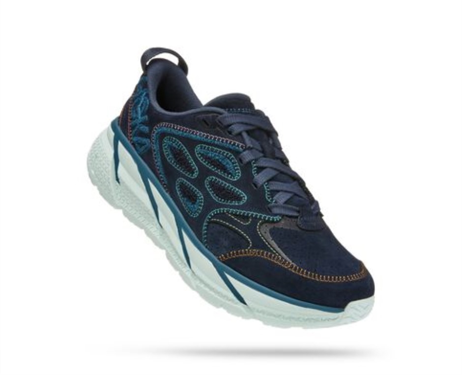 Clifton L Stickerei Hoka Weltraum Blaue Koralle