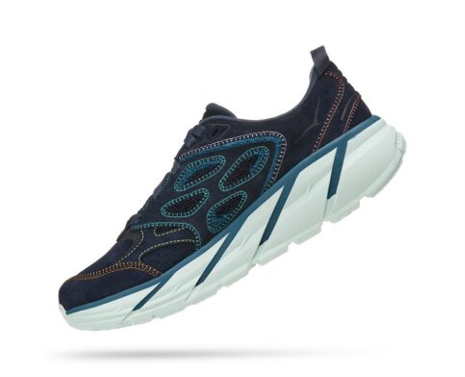 Clifton L Stickerei Hoka Weltraum Blaue Koralle