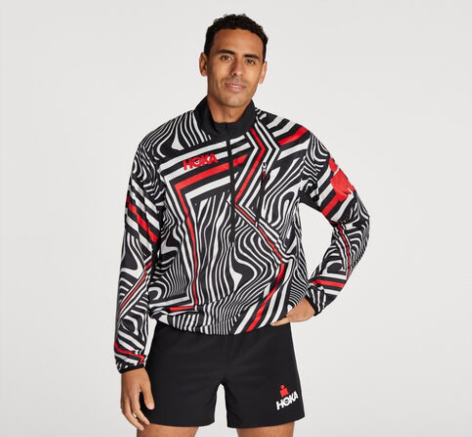 Winddichte Jacke Hoka Schwarz Weiß Ironman Rot