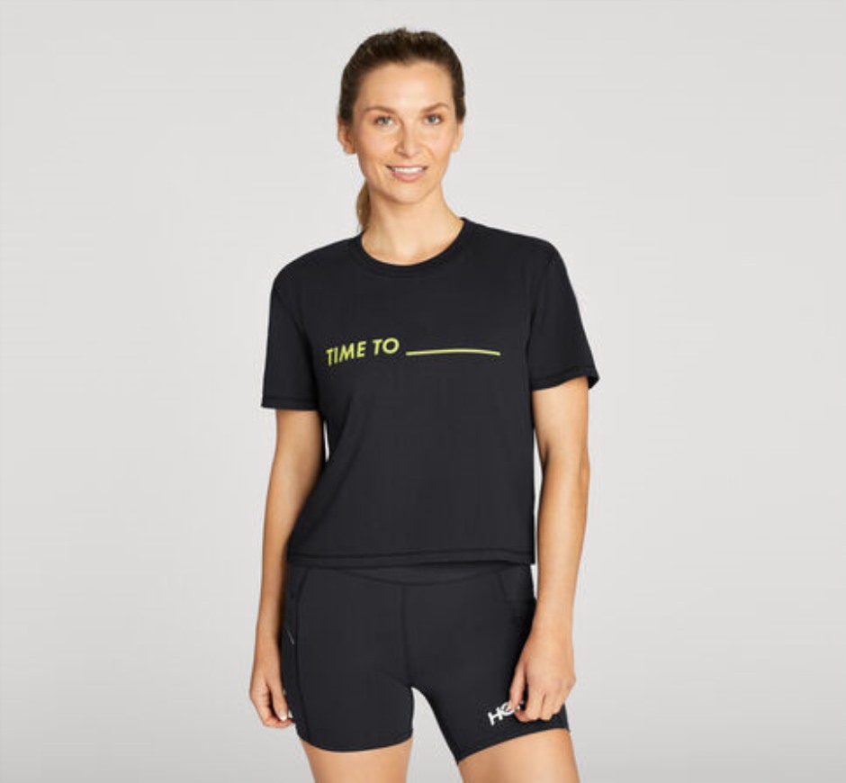 Hoka Ganztags-T-Shirt Schwarz
