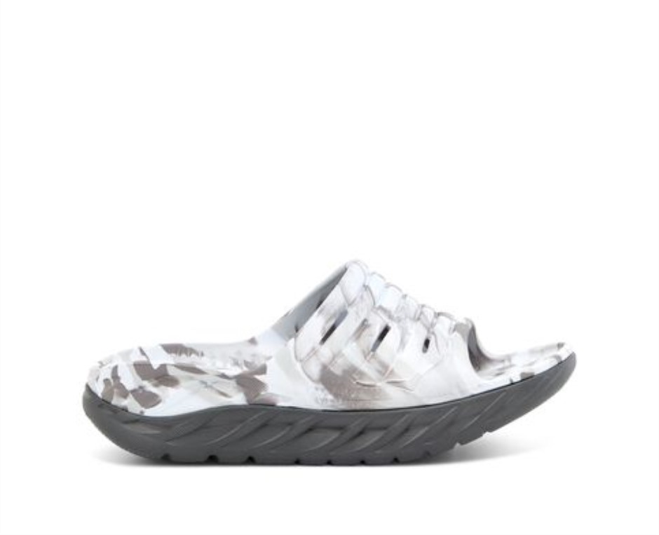 Hoka Ora Recovery Slide Swirl Lunar Rock Sharkskin