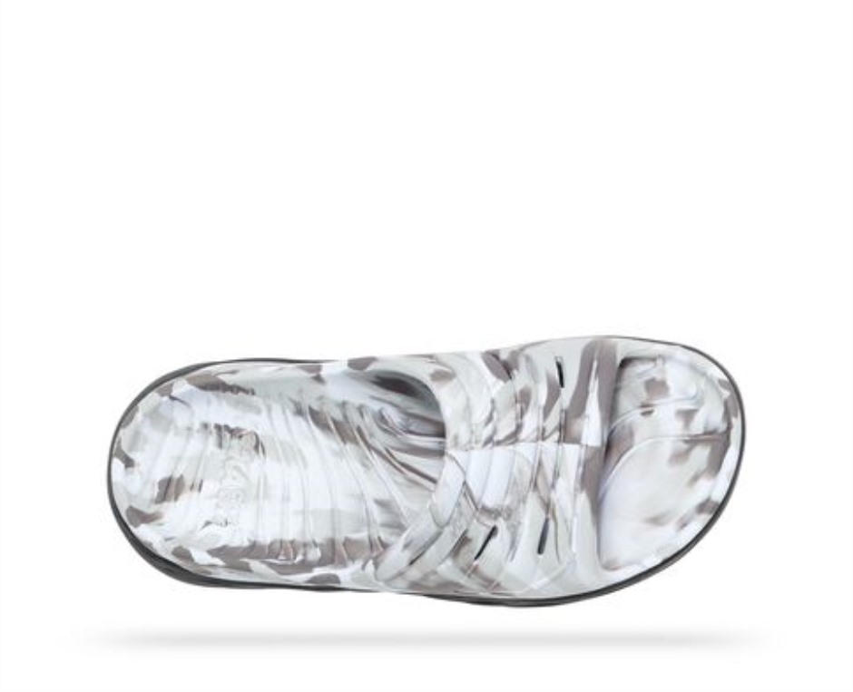 Hoka Ora Recovery Slide Swirl Lunar Rock Sharkskin