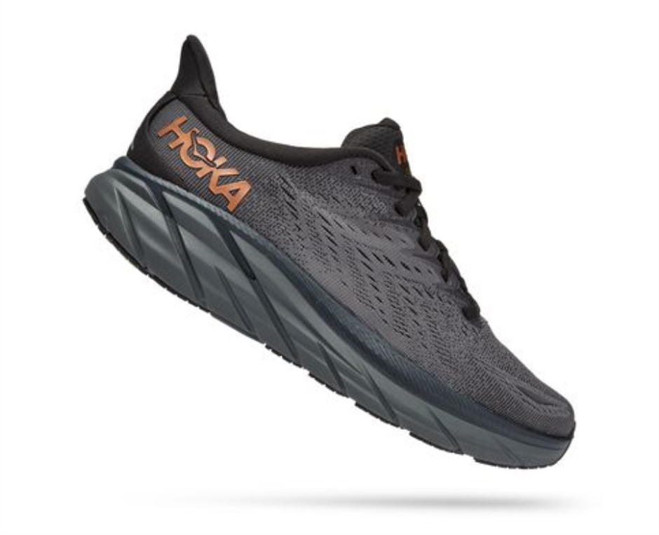 Clifton 8 Hoka Anthrazit Kupfer