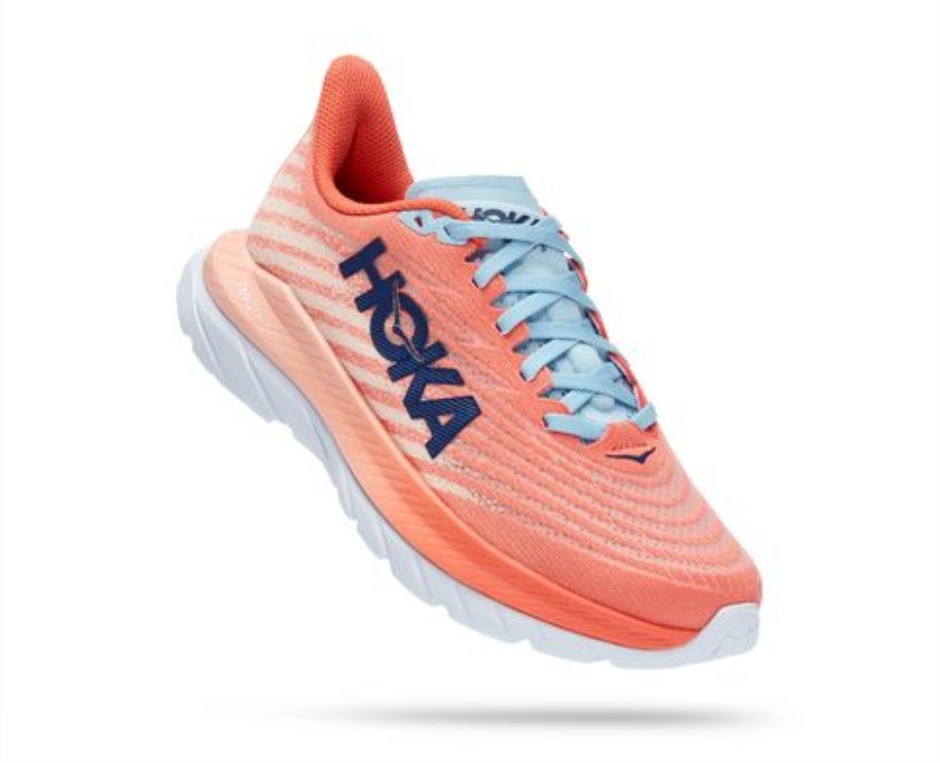 Hoka Mach 5 Kamelien-Pfirsich-Parfait