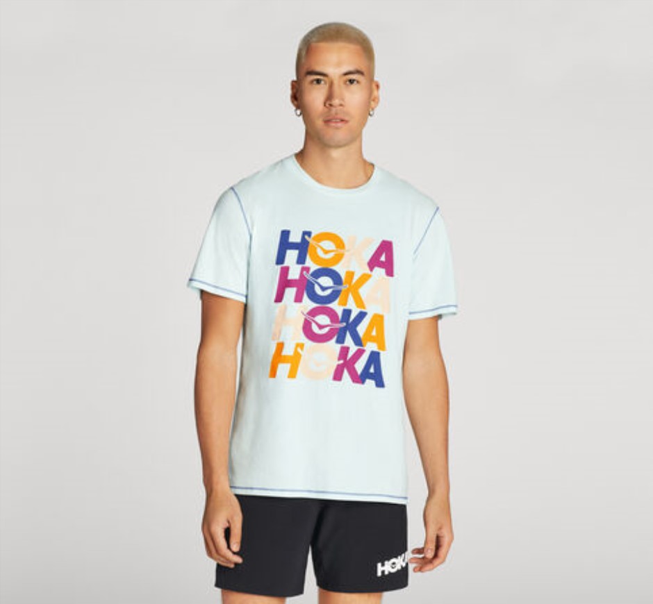 Hoka Ganztages-T-Shirt Blaues Glas Bläuung