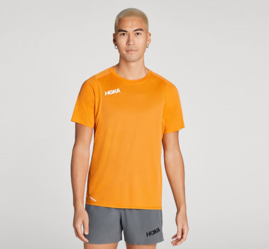 Hoka Glide Kurzarm Persimone Orange