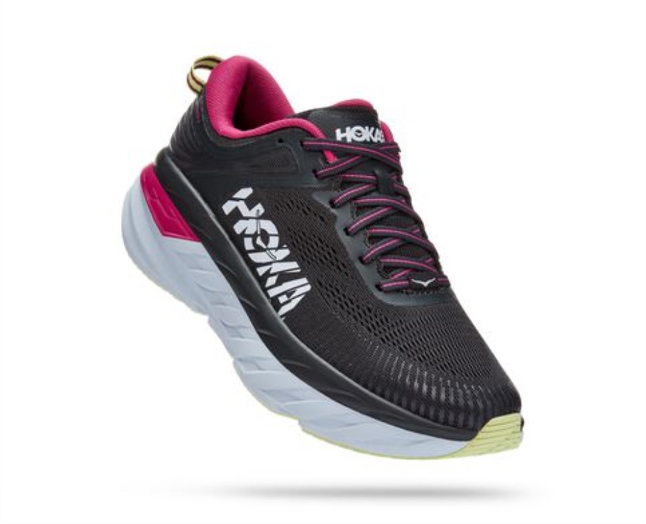 Hoka Bondi 7 Blue Graphit Festival Fuchsia