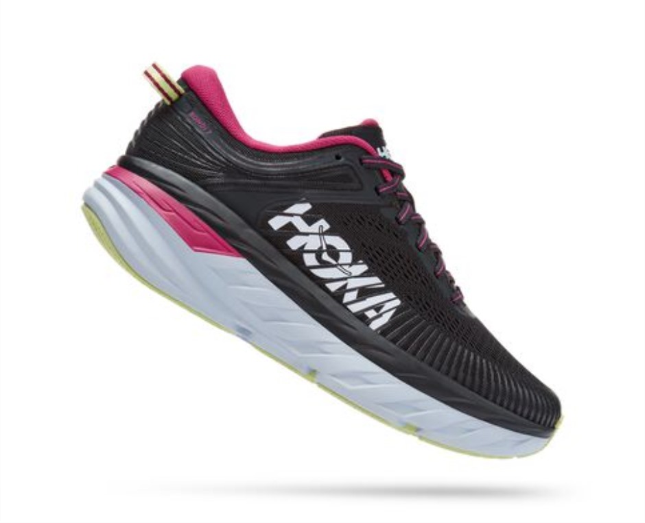 Hoka Bondi 7 Blue Graphit Festival Fuchsia