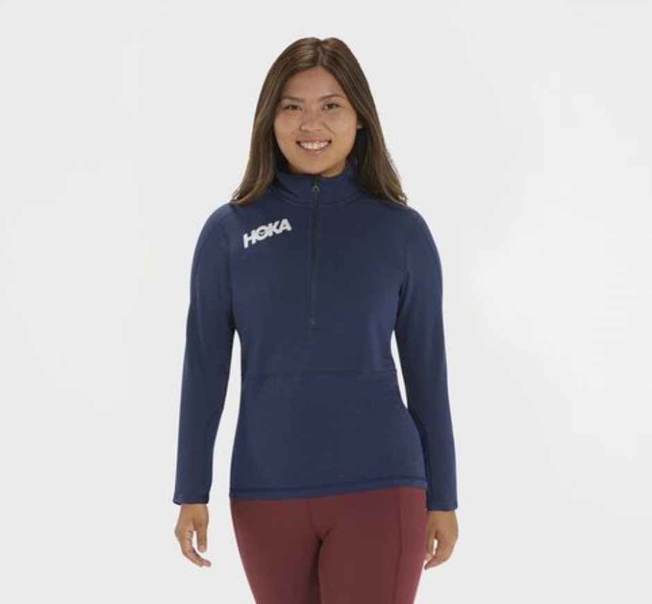 1 2-Reißverschluss-Midlayer Hoka Moonlit Ocean