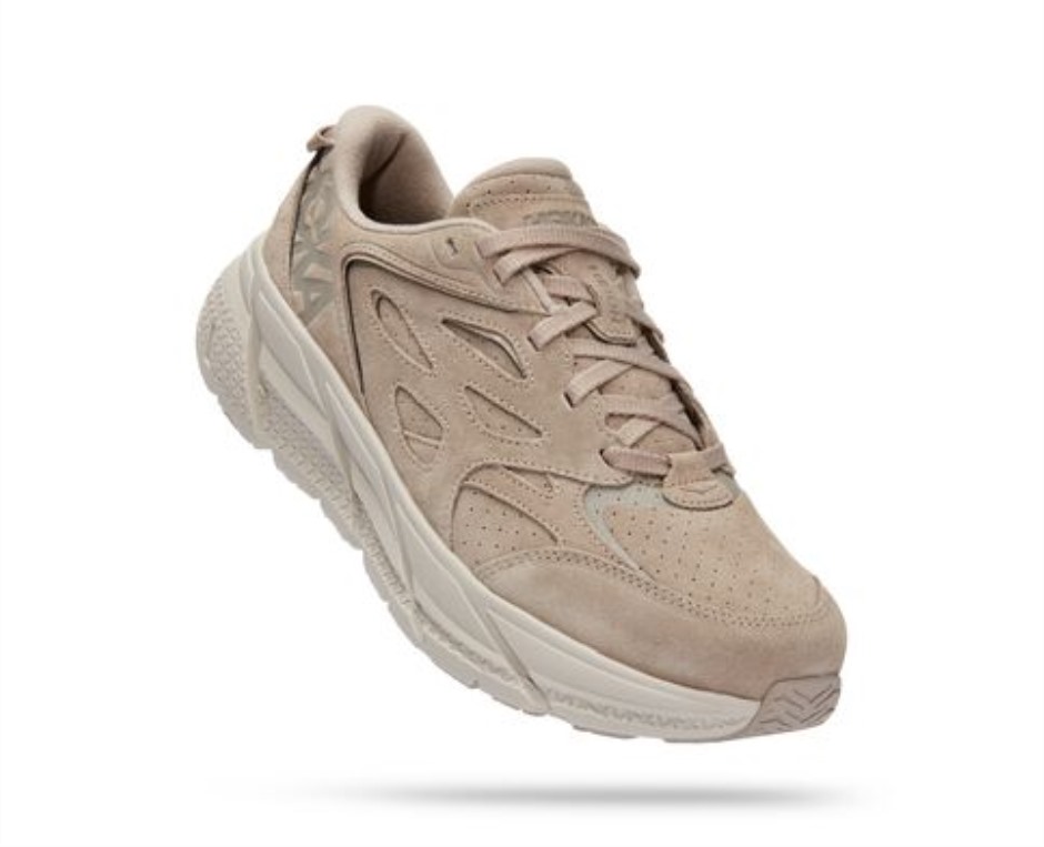 Hoka Clifton L Wildleder Einfach Taupe Bimsstein