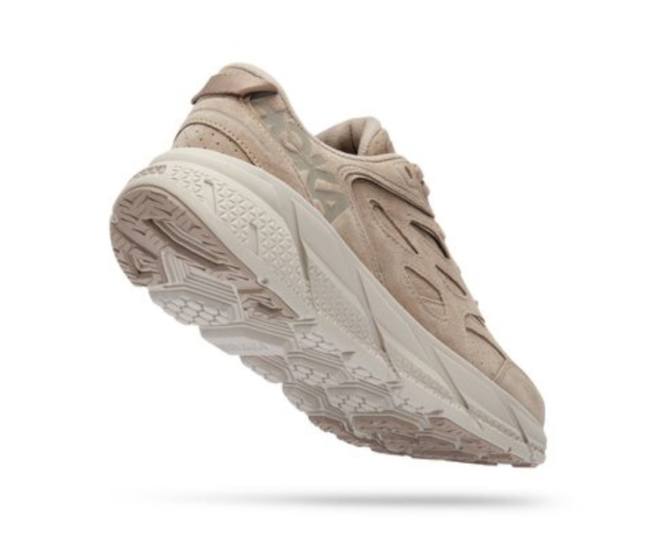 Hoka Clifton L Wildleder Einfach Taupe Bimsstein