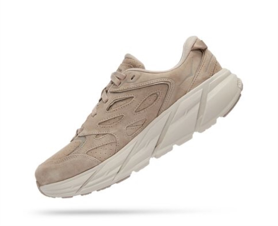 Hoka Clifton L Wildleder Einfach Taupe Bimsstein