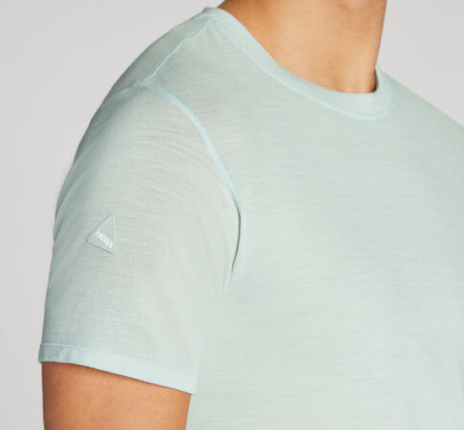 Kurzarm Aus Merino-Mischgewebe In Hoka-Blauglas
