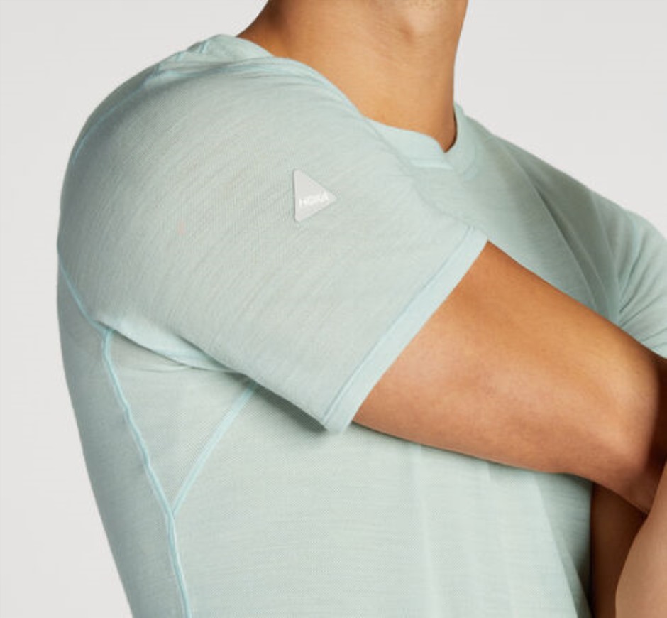 Kurzarm Aus Merino-Mischgewebe In Hoka-Blauglas