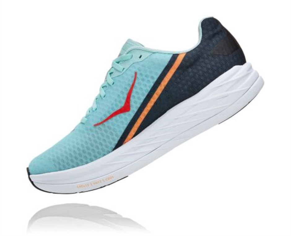 Hoka Rakete X Eierschale Blau Schwarz