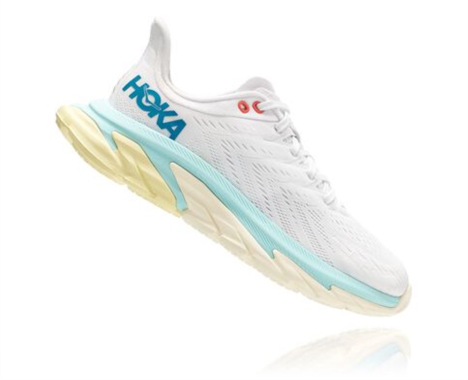 Hoka Clifton Edge Blanc De Blanc Blaue Tönung