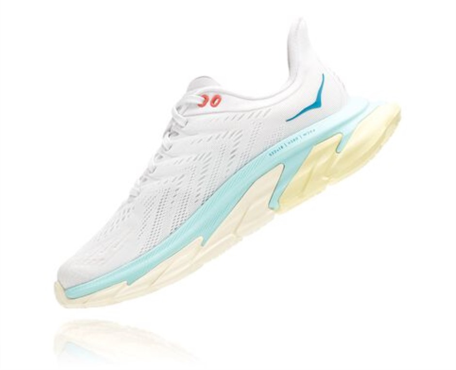 Hoka Clifton Edge Blanc De Blanc Blaue Tönung